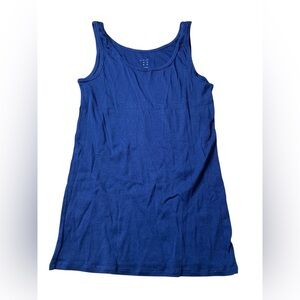 A New Day Navy Blue Ribbed Tank Top - Size XL